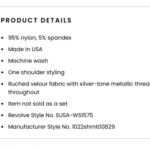 NWT Susana Monaco Black Metallic One Shoulder Ruched crop top women size Small - Picture 8 of 11